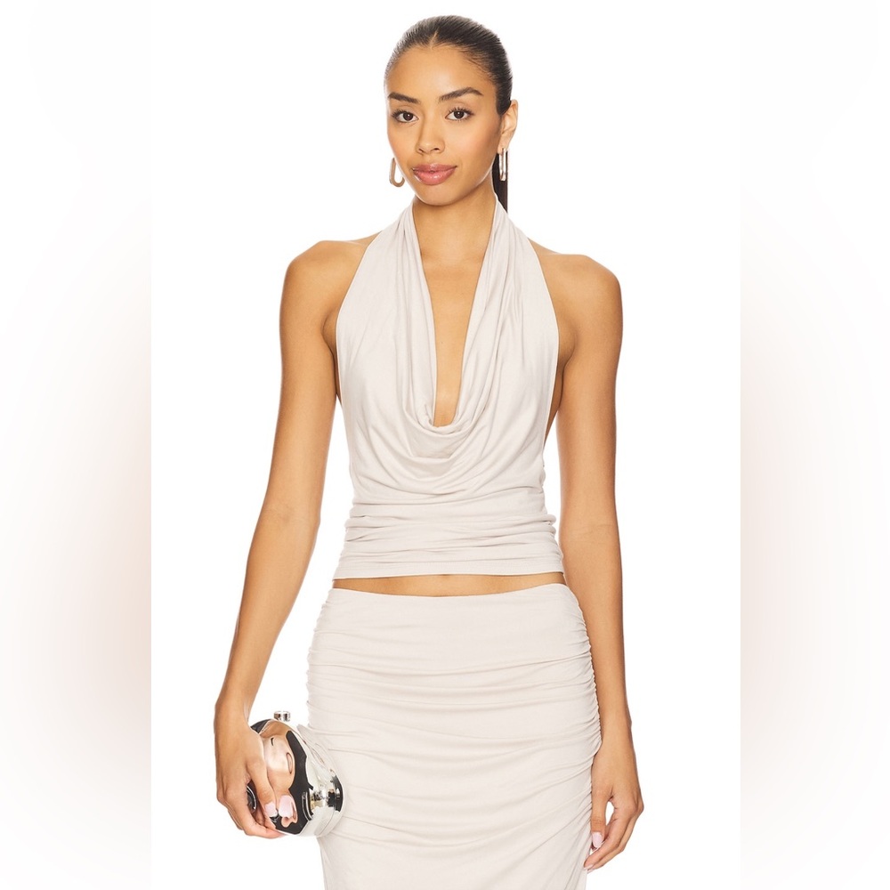 NIA Declan Elegant Cream Halter Top